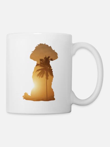 Sommerstrand - Pudel - Tasse - Weiß