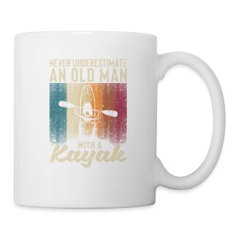 Never underestimate an old man kayak - Mug - white - Right