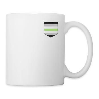 LGBTQ Agender Pride Flag Bag - Mug - white - Right