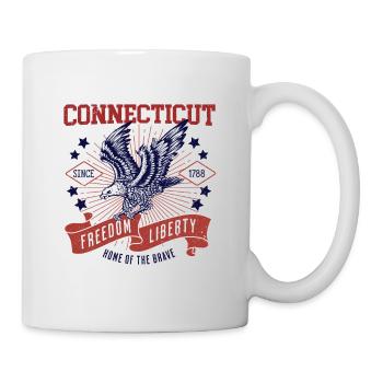 Retro USA Eagle Freedom 1788 Vintage Connecticut - Mug - white - Right