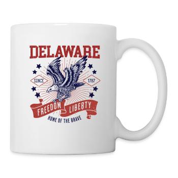 Retro USA Adler Freiheit 1787 Vintage Delaware - Tasse - Weiß - Rechts