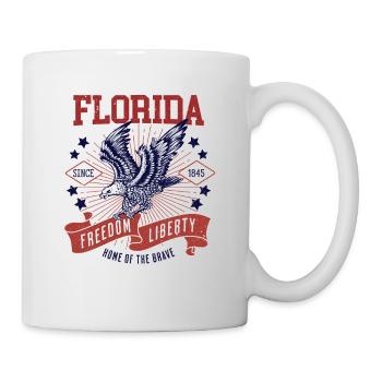 Retro USA Eagle Freedom 1845 Vintage Florida - Mug - white - Right