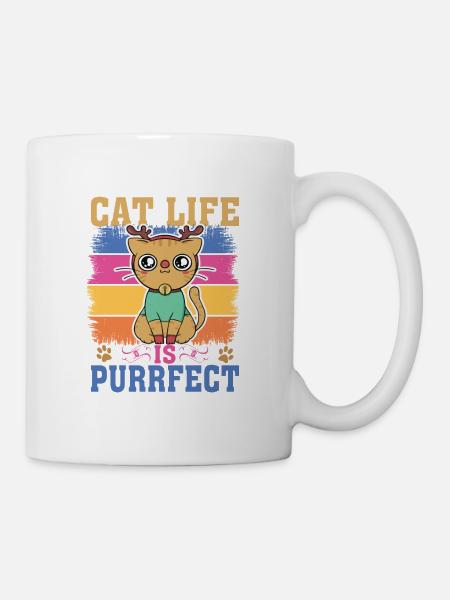 Cat Life is Purrfect - Mug - white