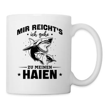 Haifisch Weiße Hai I Mir Reicht's Ich Gehe Zu - Tasse - Weiß - Rechts