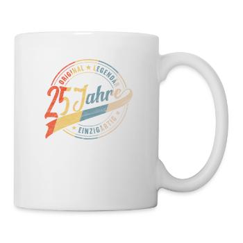 Vintage 25 Geburtstag 25 Jahre Birthday Bday Damen - Tasse - Weiß - Rechts