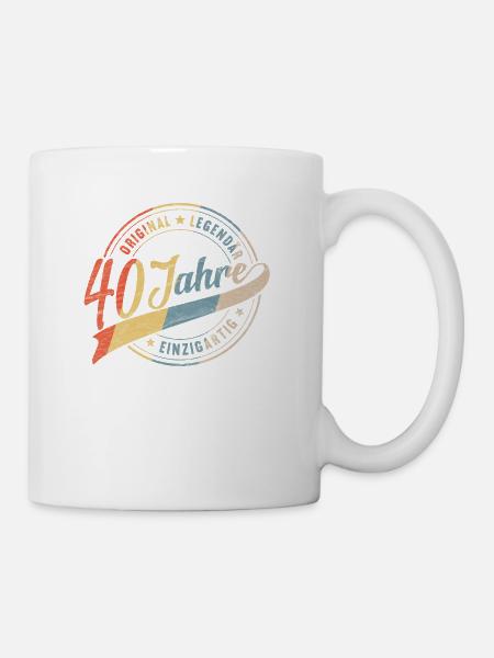 Vintage 40 Geburtstag 40 Jahre Birthday Bday Damen - Tasse - Weiß