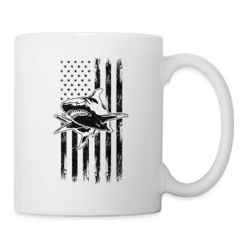 Drapeau américain Requin Drapeau américain Grand requin - Mug blanc - blanc - Droite