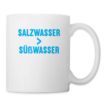 Salzwasser größer Süßwasser Tauchen Tauch Taucher - Tasse - Weiß - Rechts