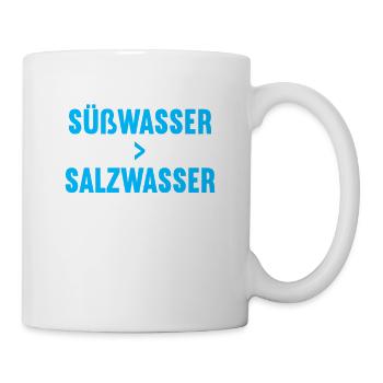 Süßwasser größer Salzwaser Tauchen Tauch Taucher - Tasse - Weiß - Rechts