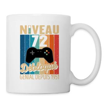 72 Ans 1951 Anniversaire Cadeau Citation Gamer - Mug blanc - blanc - Droite