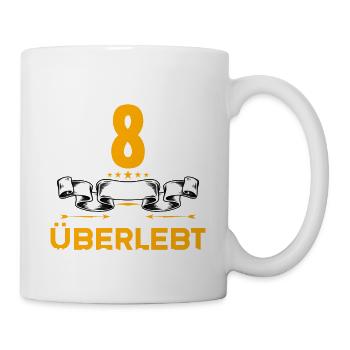 Ich habe 8 Jahre Ehe überlebt 8.Hochzeitstag - Tasse - Weiß - Rechts