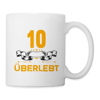 Ich habe 10 Jahre Ehe überlebt 10.Hochzeitstag - Tasse - Weiß - Rechts