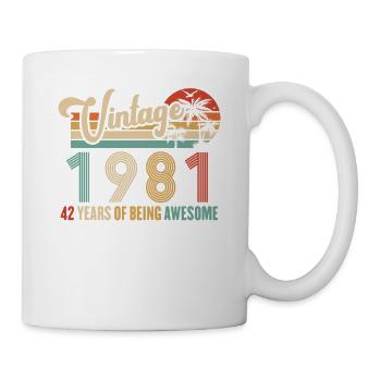Vintage Année 1981 Anniversaire 42 Ans Idée Cadeau - Mug blanc - blanc - Droite