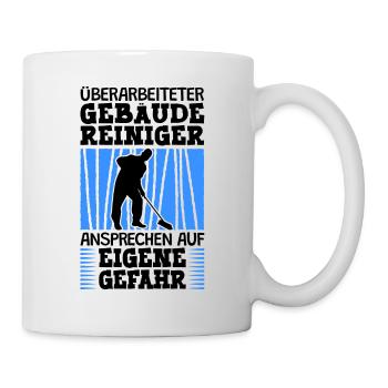 Überarbeiteter Gebäudereiniger Fensterputzer - Tasse - Weiß - Rechts