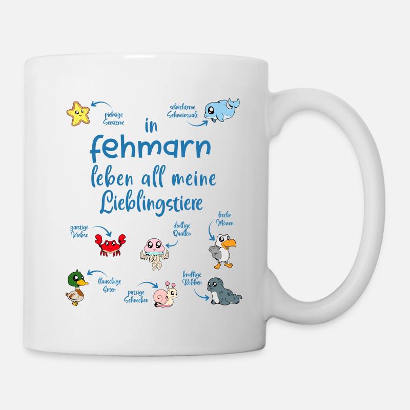 Meine Lieblingstiere in Fehmarn - Tasse - Weiß