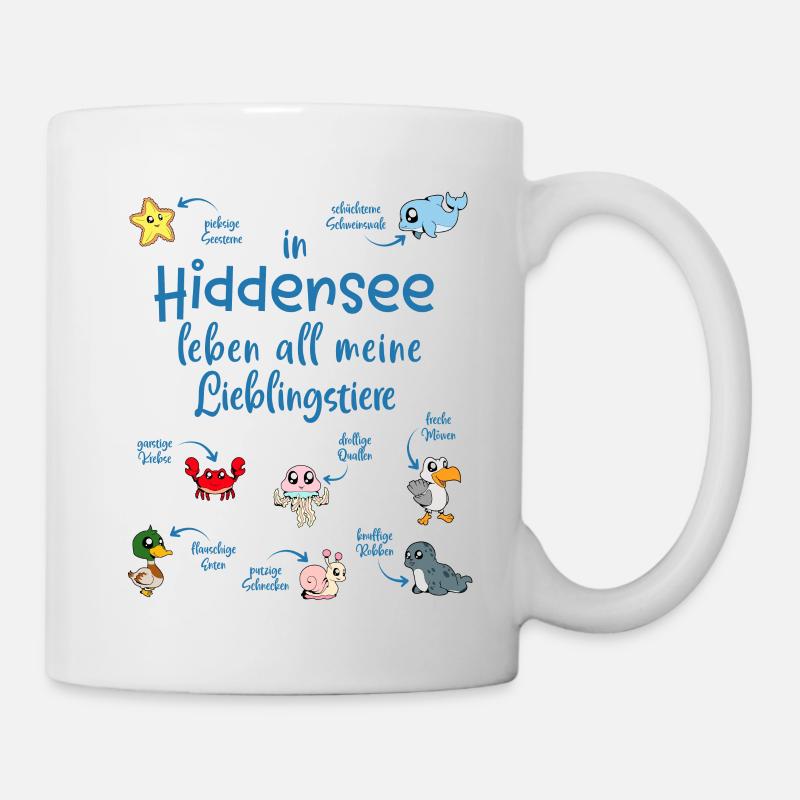 Meine Lieblingstiere in Hiddensee - Tasse - Weiß