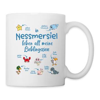 Meine Lieblingstiere in Nessmersiel - Tasse - Weiß - Rechts