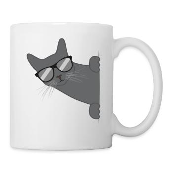 Cat With Sunglasses Funny Kitten Gift - Mug - white - Right