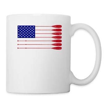 Cool Distressed American Flag Rowing Oar Funny - Mug - white - Right