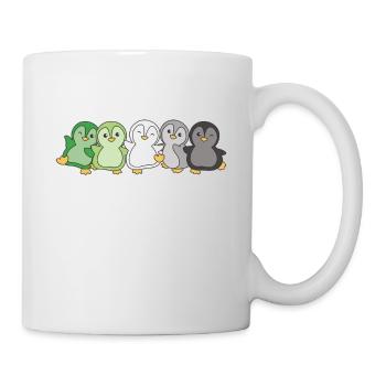 Aromantic Flag Pride LGBTQ süße Pinguin - Tasse - Weiß - Rechts