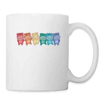 Rainbow Flag Gay Pride LGBTQ Hippo süßer Hippo - Tasse - Weiß - Rechts