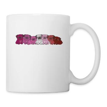 Lipstick Lesbisch Flag Mops Pride LGBTQ süße Hunde - Tasse - Weiß - Rechts