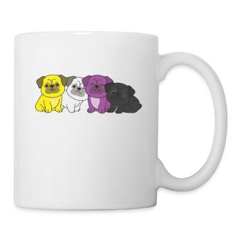 Nonbinary Flag Mops Pride LGBTQ süße Hunde - Tasse - Weiß - Rechts