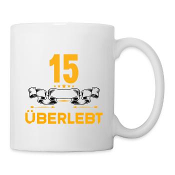 Ich habe 15 Jahre Ehe überlebt 15.Hochzeitstag - Tasse - Weiß - Rechts