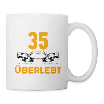 Ich habe 35 Jahre Ehe überlebt 35.Hochzeitstag - Tasse - Weiß - Rechts