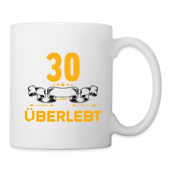Ich habe 30 Jahre Ehe überlebt 30.Hochzeitstag - Tasse - Weiß - Rechts