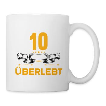 Ich habe 10 Jahre Ehe überlebt 10.Hochzeitstag - Tasse - Weiß - Rechts
