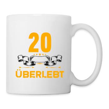 Ich habe 20 Jahre Ehe überlebt 20.Hochzeitstag - Tasse - Weiß - Rechts