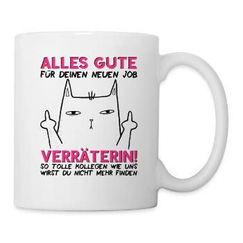 Jobwechsel Neuer Job Abschied Abschiedsgeschenk - Tasse - Weiß - Rechts