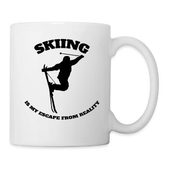 Wintersport Skifahrer Weihnachten Skifahren Ski - Tasse - Weiß - Rechts