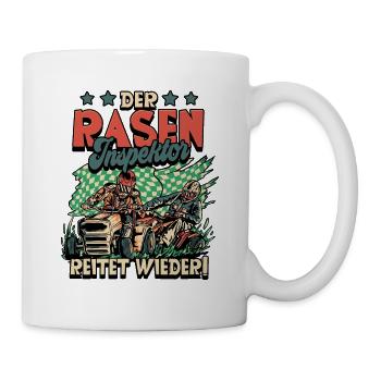 Der Rasen Inspektor Garten Gärtner - Tasse - Weiß - Rechts