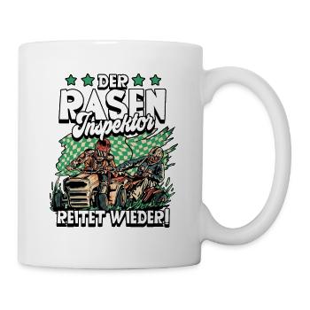 Der Rasen Inspektor Garten Gärtner - Tasse - Weiß - Rechts