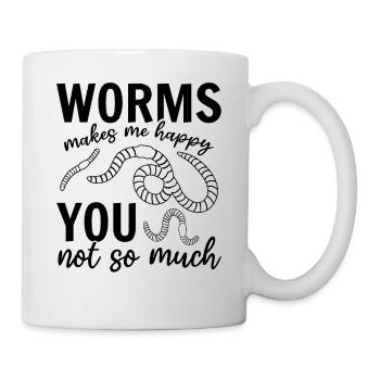 Worms me rend heureux vous pas tellement - - Mug blanc - blanc - Droite