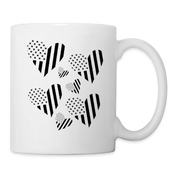 July 4 US Flag Hearts American Flags Hearts 4. - Mug - white - Right