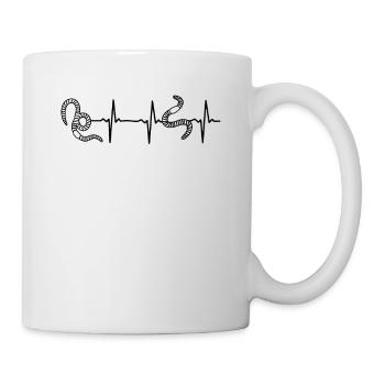 Wurm Herzschlag Würmer Herzschlag Herzwurm - Tasse - Weiß - Rechts