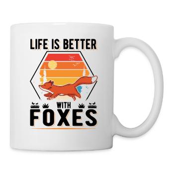 La vie est meilleure avec Foxes Fuchs - Mug blanc - blanc - Droite