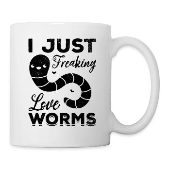 Netter Wurmliebhaber Ich liebe nur verdammte - Tasse - Weiß - Rechts
