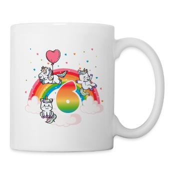 6ème anniversaire Dabbing Llama Licorne Paresseux | sixième - Mug blanc - blanc - Droite