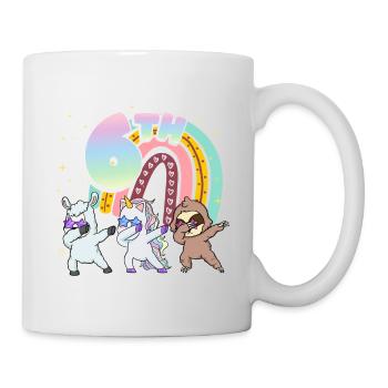 6. Geburtstag Dabbing Llama Einhorn Faultier | 6. - Tasse - Weiß - Rechts