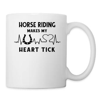 Pferde-Hufeisen Reitsport Reiter Herzschlag Pferde - Tasse - Weiß - Rechts