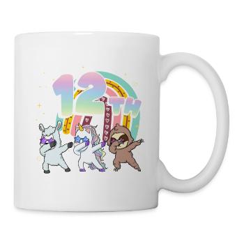12. Geburtstag Dabbing Llama Einhorn Faultier | - Tasse - Weiß - Rechts