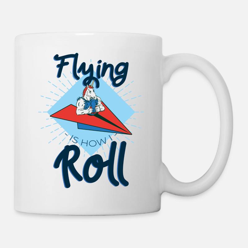 Paper Airplane Pilot Math Teacher Unicorn - Mug - white
