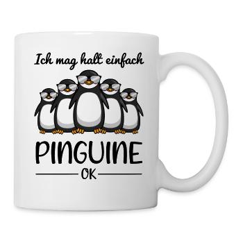 Pinguin Liebhaber Spruch Lustiges Geschenk - Tasse - Weiß - Rechts
