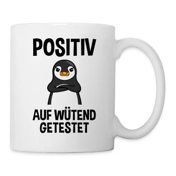 Wütender Pinguin Lustiger Spruch Geschenk - Tasse - Weiß - Rechts