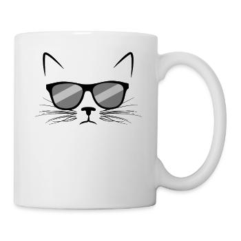 Cat With Sunglasses Funny Kitten Gift - Mug - white - Right