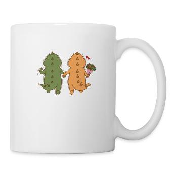 Dino Couple is in Love Dinosaur - Mug - white - Right
